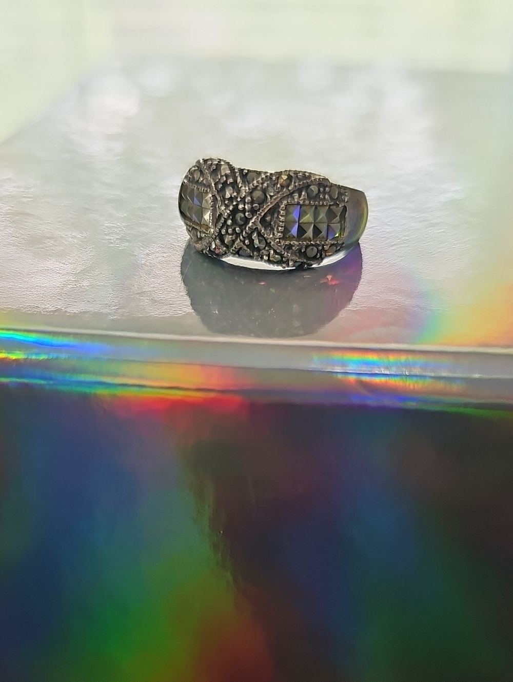 Vintage Sterling Silver Marcasite Ring - Women's Jewelry